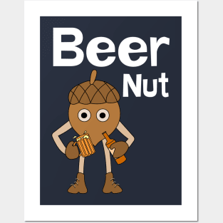 Beer Nut White Text Posters and Art